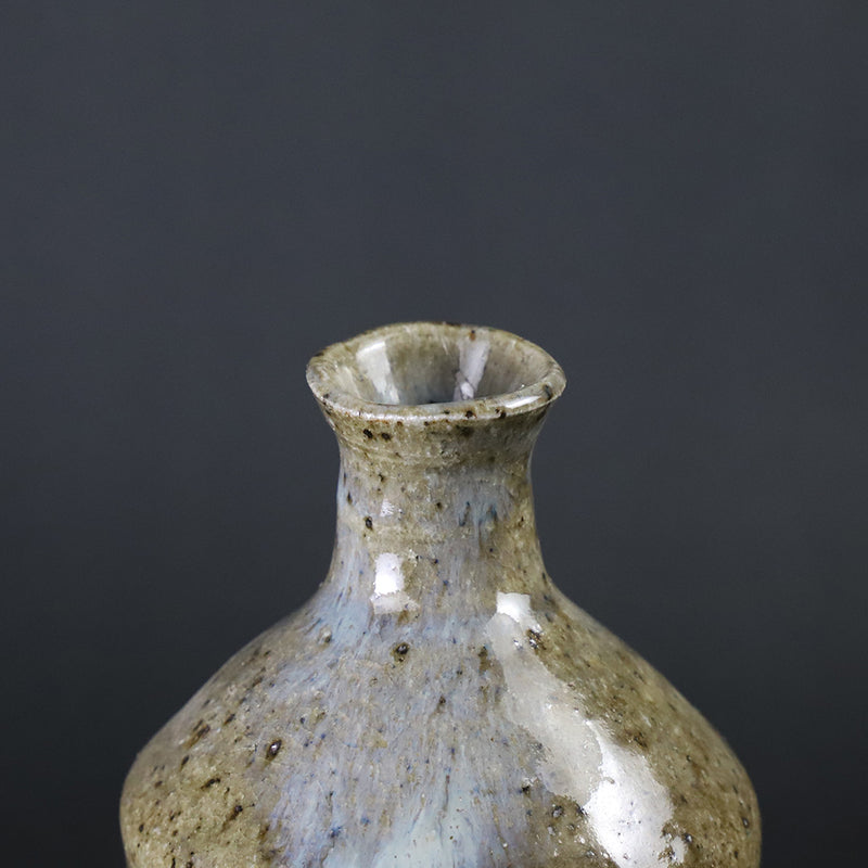 Ash-glazed sake bottle by Shingo Oka