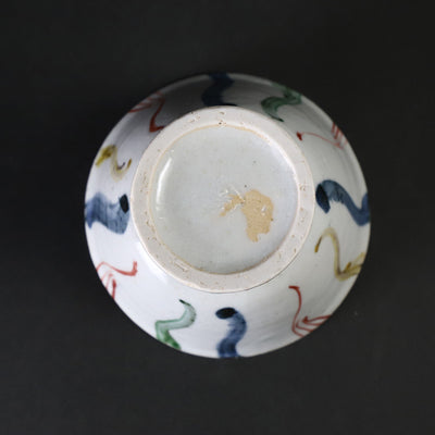 Shingo Oka's work, colored twisted dot pattern high-footed small bowl