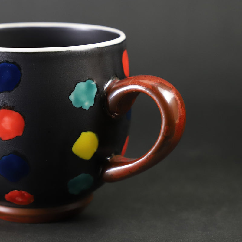 Yuki Inoue, colored glaze spotted mug cup / Black