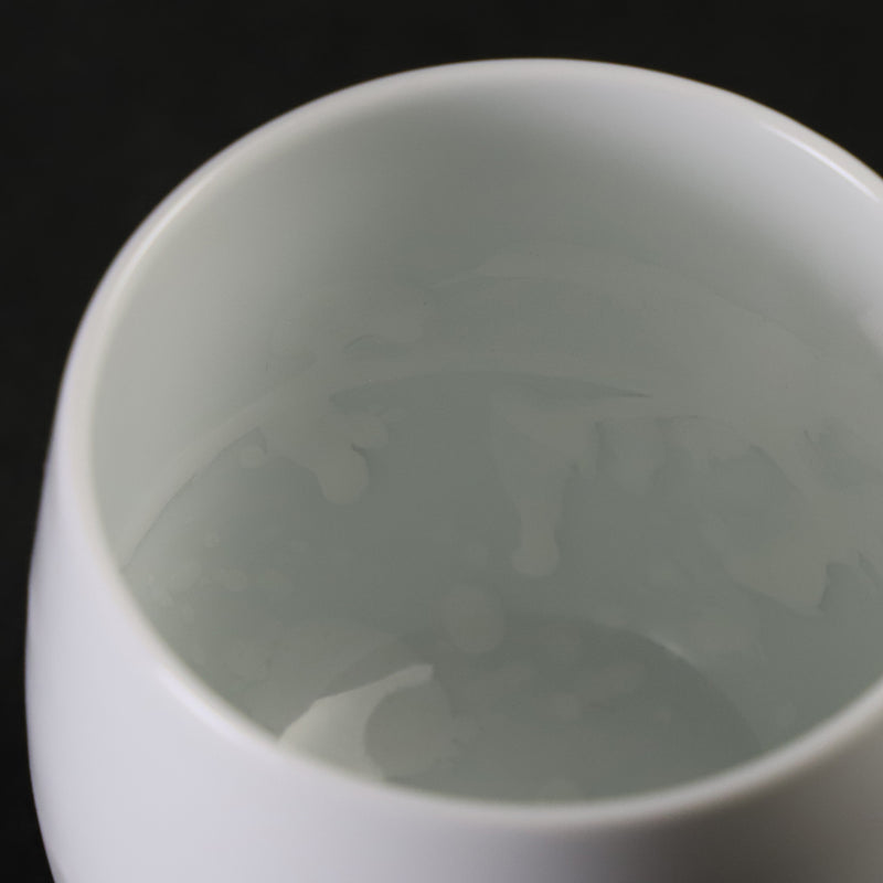 井上祐希　作　釉滴湯呑 white