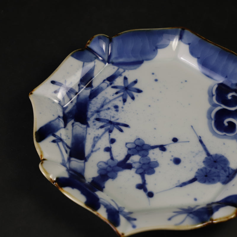 福泉窯　松竹梅輪花銘々皿