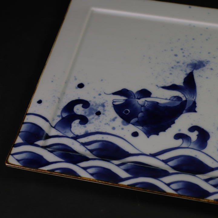 福泉窯 染付鯛波絵ミディアム・プレート – ギャラリー一番館