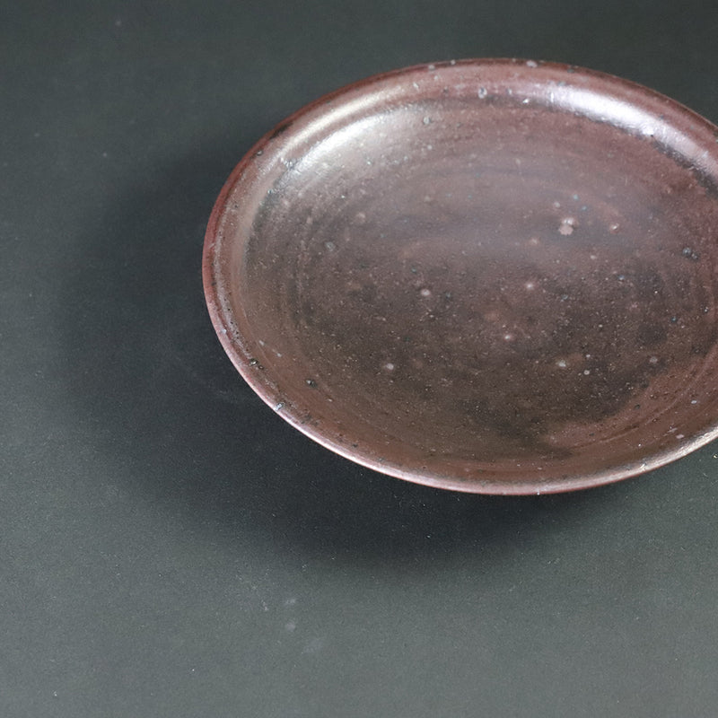Iron-glazed plate by Taki Nakazato