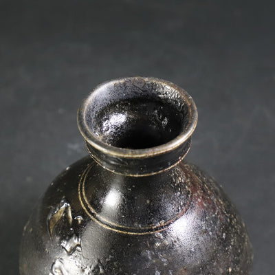 Black Karatsu Sake Bottle No.2 by Shuichi Okamoto