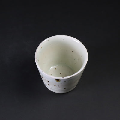 Blue and white glazed soba cup by Nakazato Taiki