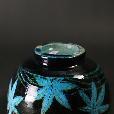 Taroemon Nakazato 14th Karatsu Taroemon blue scratched tea bowl
