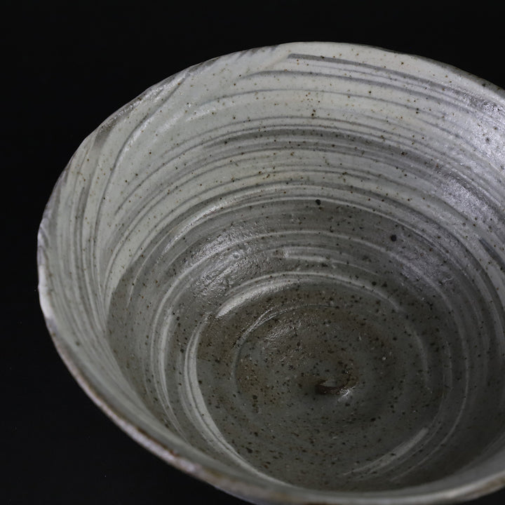 Powder blue brushed tea bowl (No. 7) by Sakurei Okamoto