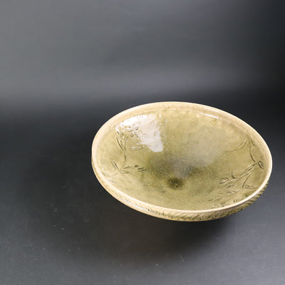 Shuichi Okamoto's Blue Karatsu Flower Design Bowl No.26