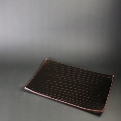 Taki Nakazato iron glaze smooth plate plate