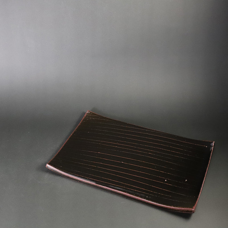 Taki Nakazato iron glaze smooth plate plate