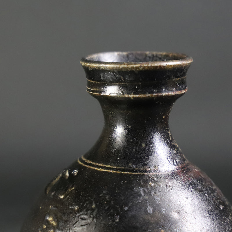 Black Karatsu Sake Bottle No.2 by Shuichi Okamoto