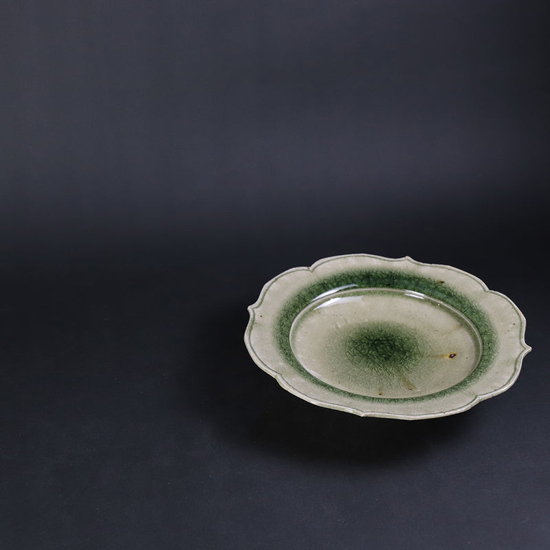 Ao Karatsu square plate by Shuichi Okamoto