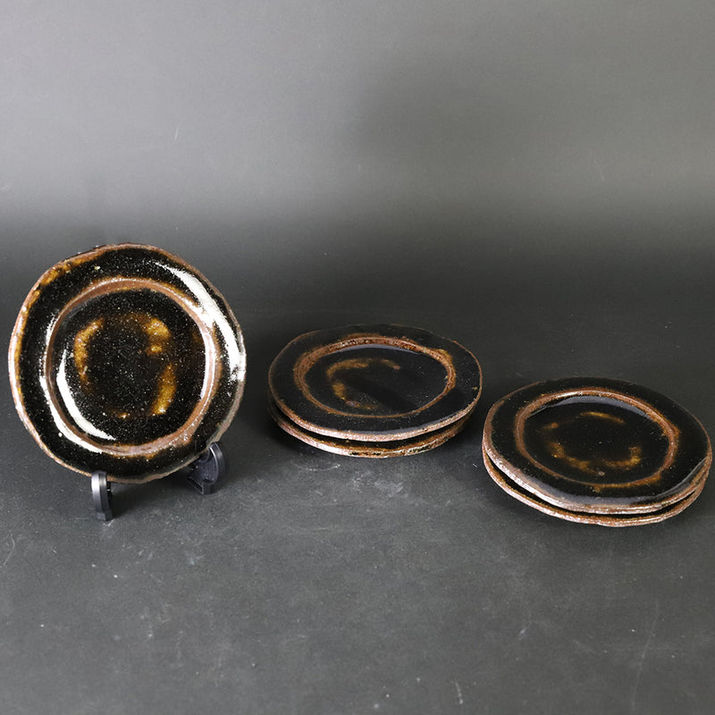 Munehiko Maruta Black Karatsu Plates