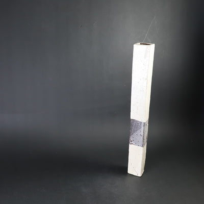 石井義久　作　白黒刷毛目掛け花器　No.4