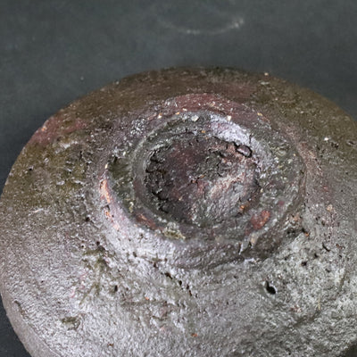 Black Karatsu sake cup by Kota Tanaka