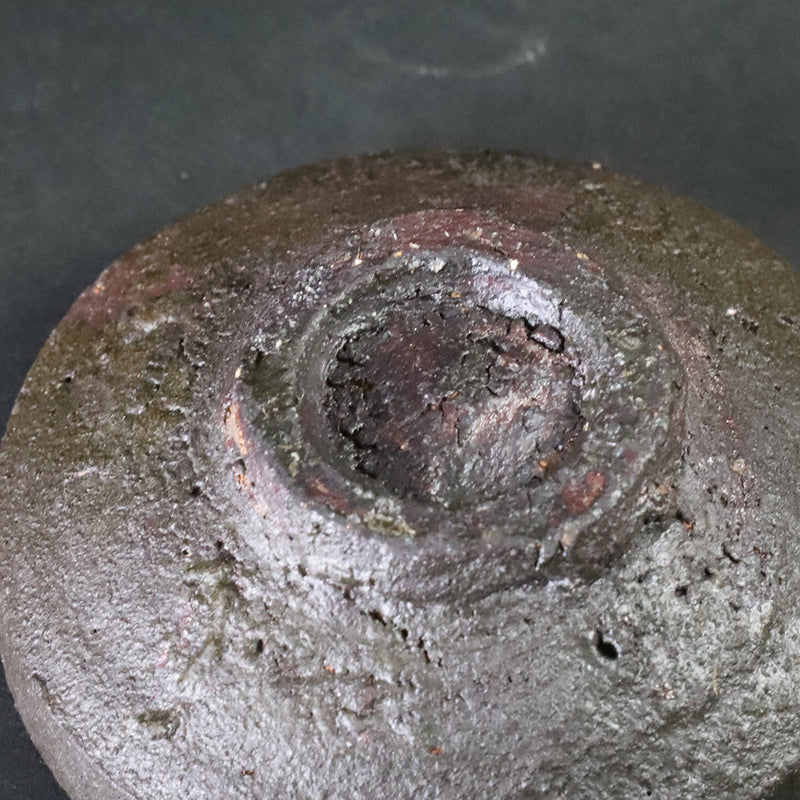 Black Karatsu sake cup by Kota Tanaka