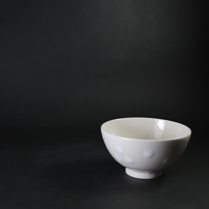 井上祐希　作　釉滴飯碗(小)cream
