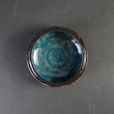 Karatsu Tarouemon Blue Scraped Incense Holder No.11 by the 14th generation Nakazato Tarouemon