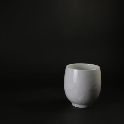 井上祐希　作　釉滴湯呑 white