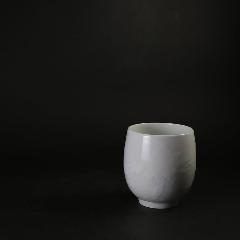井上祐希　作　釉滴湯呑 white