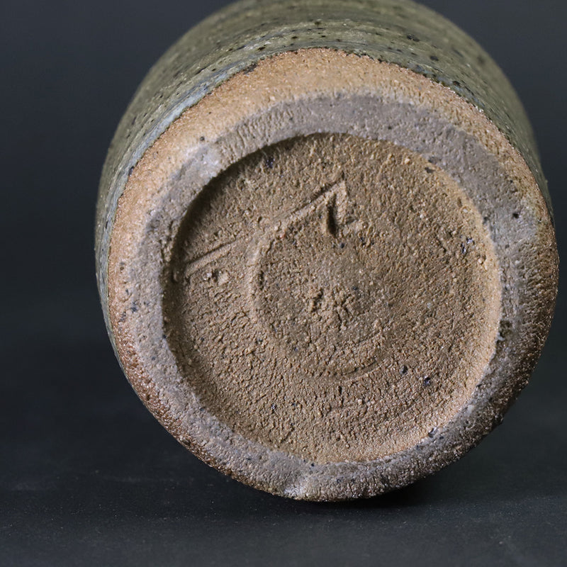 Ash-glazed sake bottle by Shingo Oka