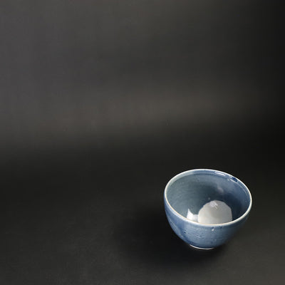 Small bowl with pale blue moon by Shingo Oka