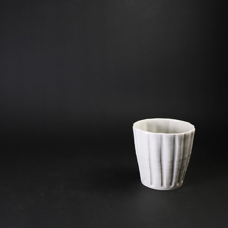 White porcelain cup by Shingo Oka