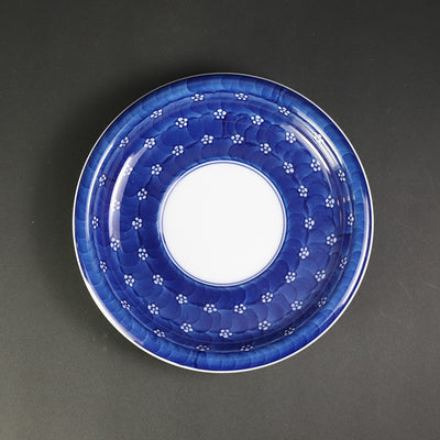 Gen'emon Kiln Blue and white plum pattern bowl and plate