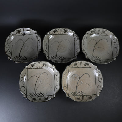 Naoto Yano's Painted Karatsu Mukae (Set of 5) No.8