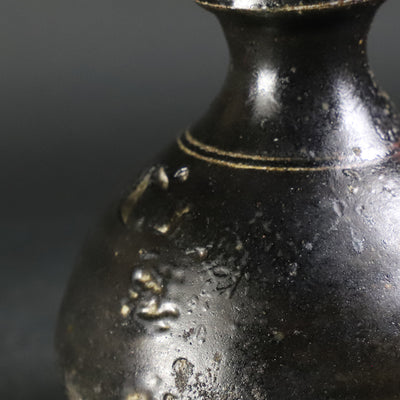 Black Karatsu Sake Bottle No.2 by Shuichi Okamoto