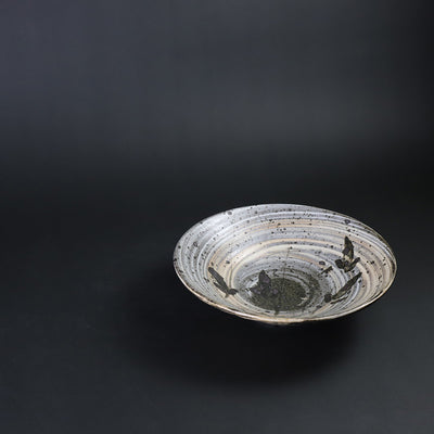 Karatsu-e brush-stroke appetizer by Takashi Nakazato