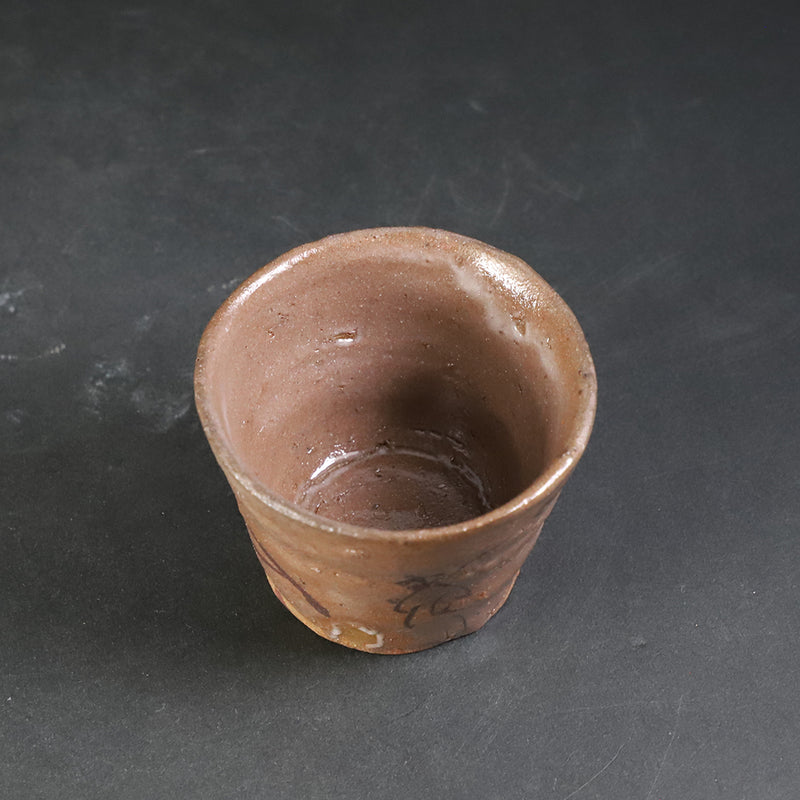 Painted Karatsu sake cup by Munehiko Maruta No.44