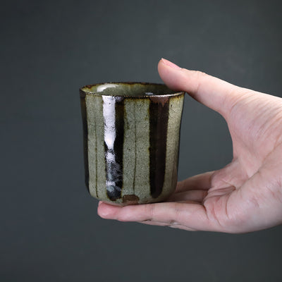 Painted Karatsu teacup 2 by Nakazato Taki