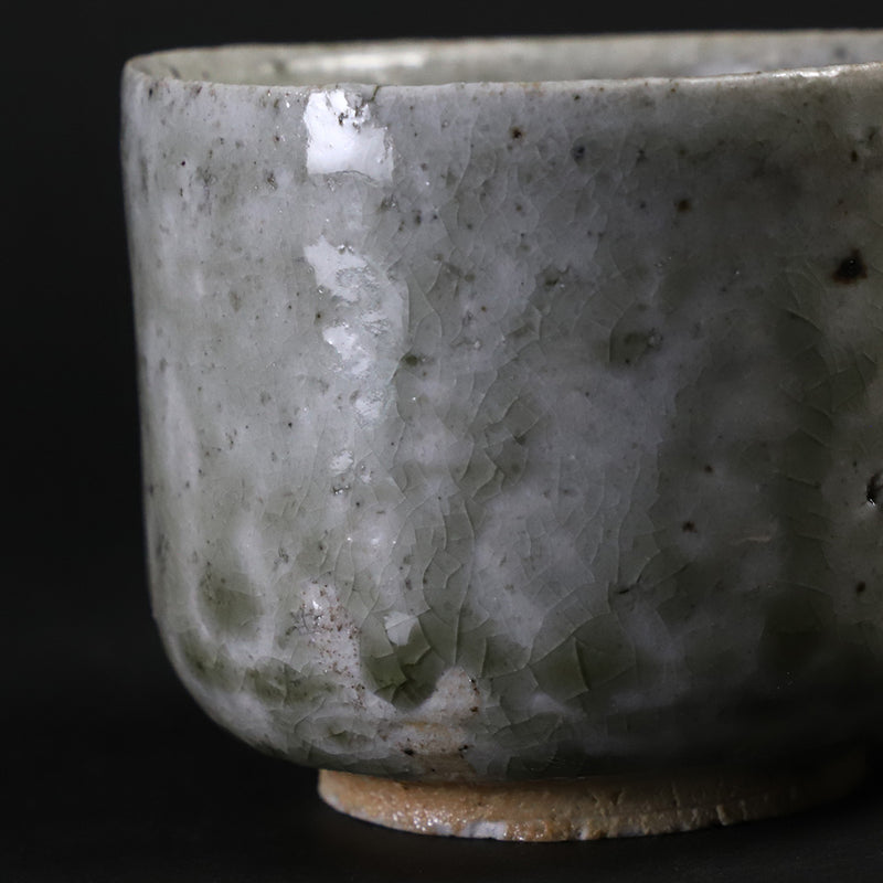 Black leopard glaze teacup No.13 by Yasumoto Kajiwara