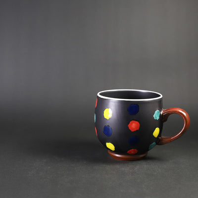 Yuki Inoue, colored glaze spotted mug cup / Black