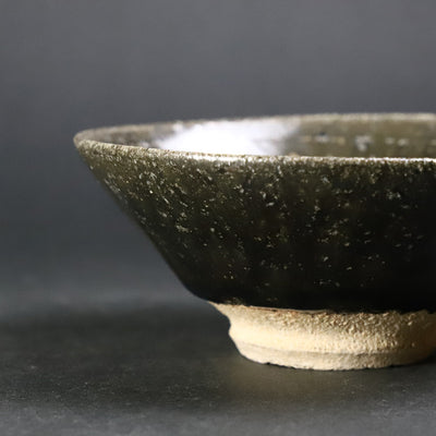 Black Karatsu sake cup No.55 by Yasumoto Kajiwara