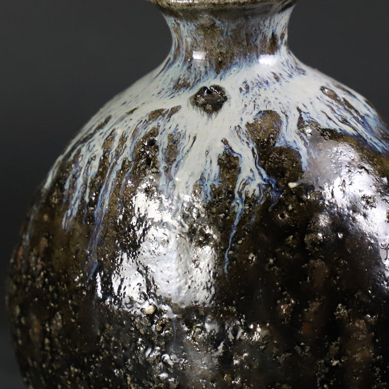 Korean Karatsu Flat Pot Sake Bottle No.31 by Munehiko Maruta
