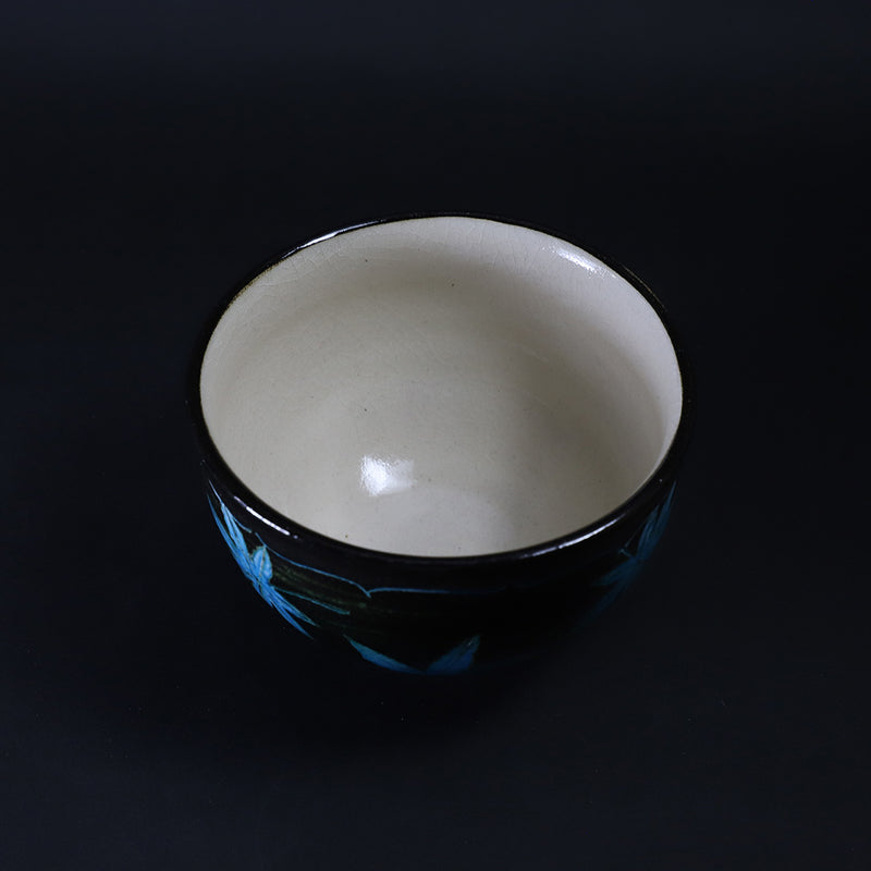 Taroemon Nakazato 14th Karatsu Taroemon blue scratched tea bowl