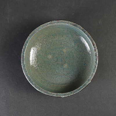 Karatsu Tarouemon Blue Scraped Incense Holder No.11 by the 14th generation Nakazato Tarouemon