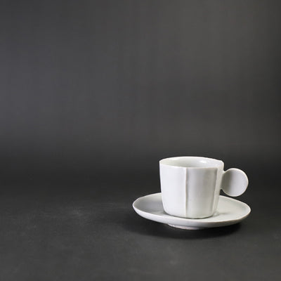 Soichiro Maruta white porcelain cup and saucer (small) 1