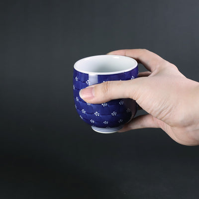 Gen'emon Kiln Blue and white plum pattern teacup