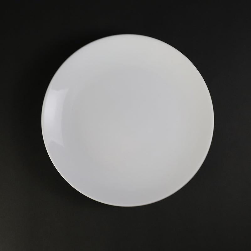 Inoue Manji Kiln White porcelain coffee bowl with bamboo leaf motif