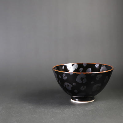 Yuki Inoue Tenmoku silver leopard design rice bowl (medium)