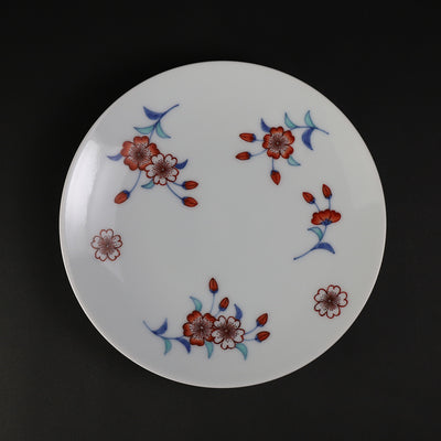 Imaemon kiln tea bowl with brocade cherry blossom painting