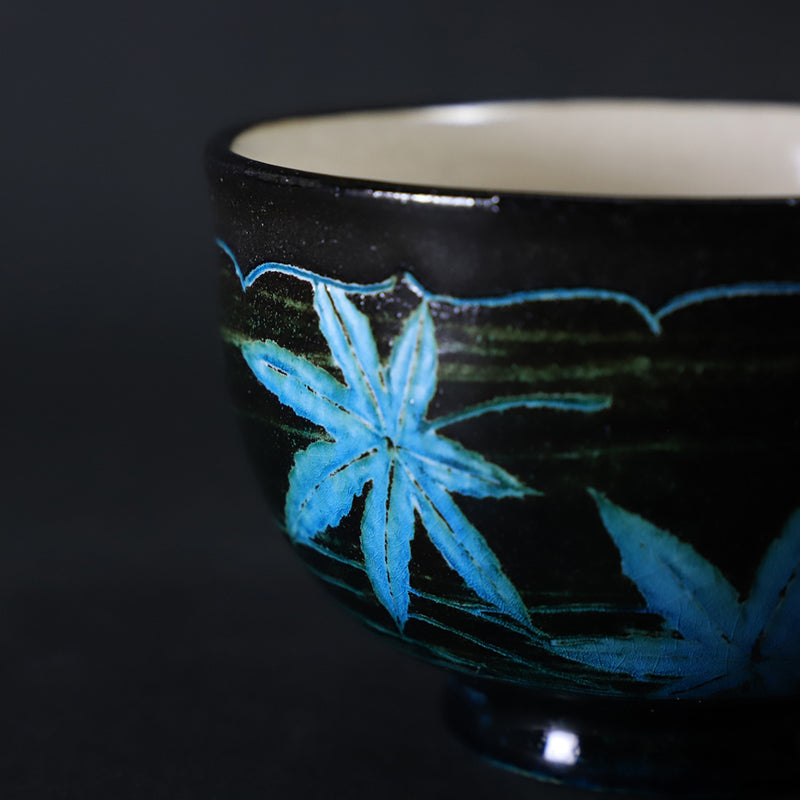 Taroemon Nakazato 14th Karatsu Taroemon blue scratched tea bowl