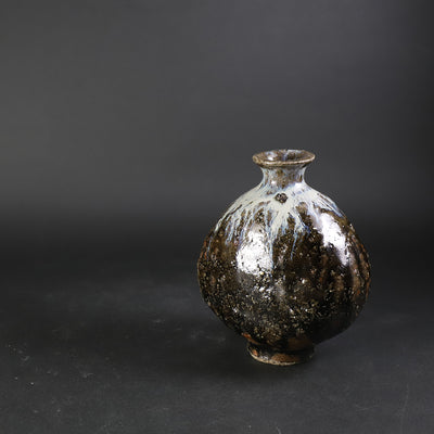 Korean Karatsu Flat Pot Sake Bottle No.31 by Munehiko Maruta