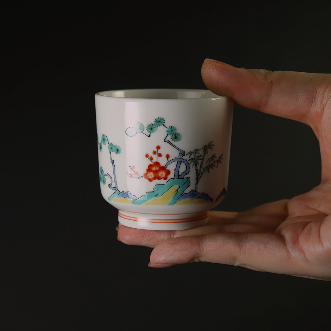 【長期保管・希少】十五代 柿右衛門　錦　酒器 松竹梅文 十五代柿右衛門色絵松竹梅外縁木瓜式鉢 | 盆栽、盆栽書籍、盆栽