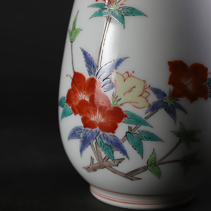 十四代柿右衛門窯絵付師鷹巣作錦色絵川蝉楓文白磁七宝彫三ツ足大香炉　未使用　最上作 柿右衛門窯 錦山つつじ文一輪生 – ギャラリー一番館オンライン
