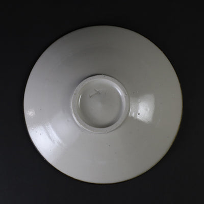 Taroemon Nakazato 14th Karatsu White Scratched Black Bowl Plate