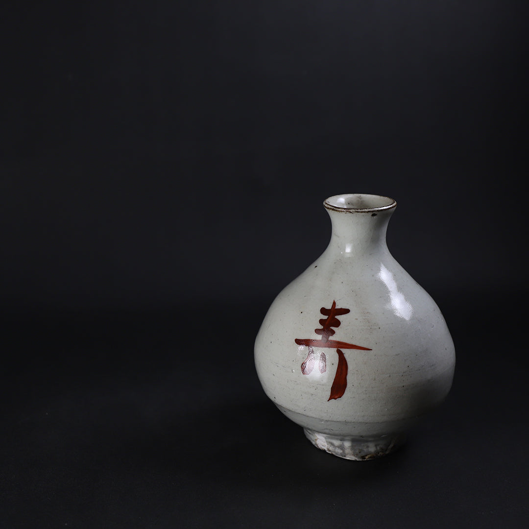 武末日臣 作 粉引徳利（赤絵） No.127 – ギャラリー一番館オンライン